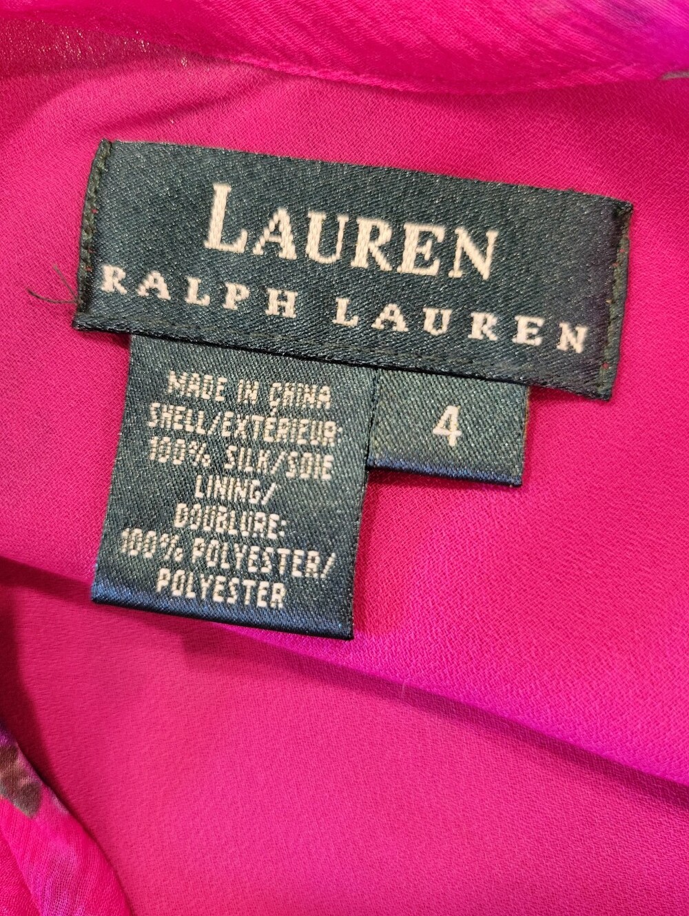 90s Y2k Lauren Ralph Lauren Pink Floral Silk Skirt - Picture 7 of 8